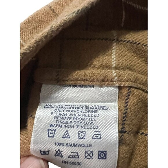 Lands End Shirt Mens XXL Tall Brown Check Long Sleeve Button Down - Picture 7 of 7